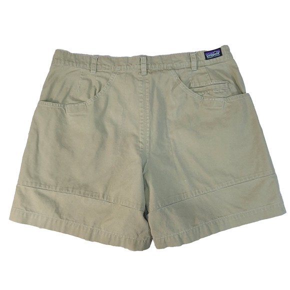 Vintage Patagonia Stand Up Shorts Men's 38 Beige Khaki 5 Pockets Hiking Outdoors - Picture 2 of 6